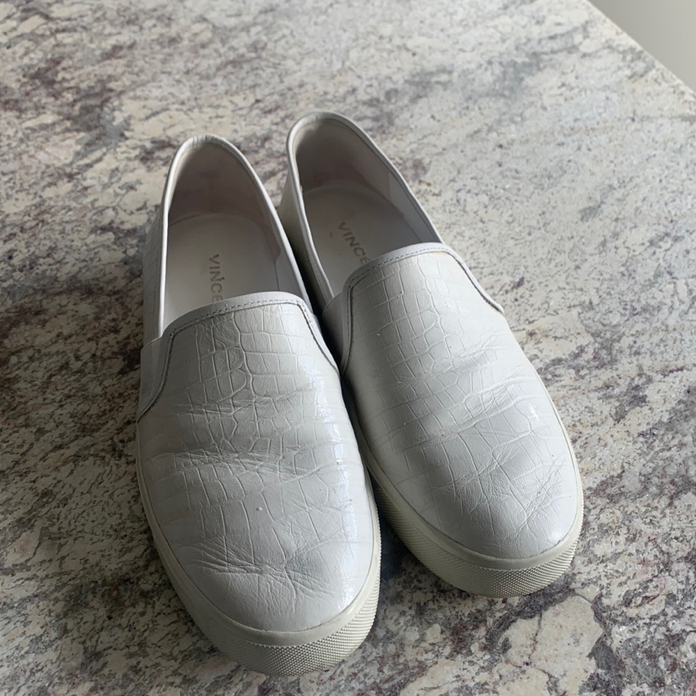 Vince white leather slip-on